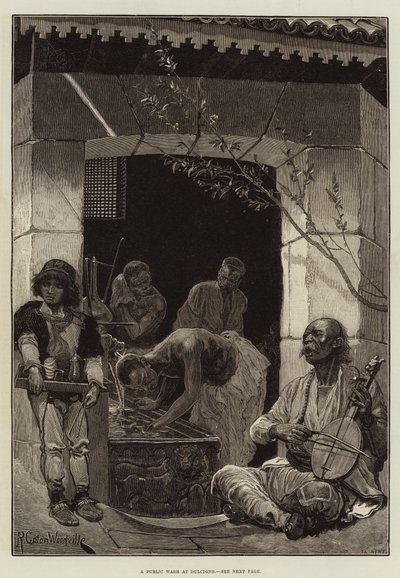 Veřejné mytí v Dulcigno od Richard Caton Woodville junior
