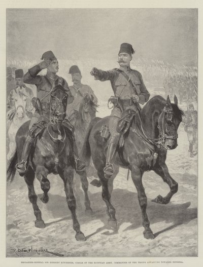 Brigádní generál Sir Herbert Kitchener, Sirdar z egyptské armády, velitel vojsk postupujících směrem k Dongole od Richard Caton Woodville junior