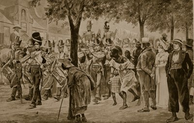 Britské síly pochodující do Kapského Města, 1814, ilustrace z 