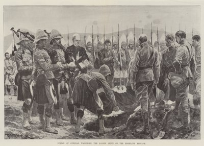 Pohřeb generála Wauchopa, padlého náčelníka brigády Highland od Richard Caton Woodville junior