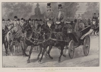 Lord Kitchener prochází kolem Wellingtonovy sochy na rohu Hyde Parku při návratu z Jižní Afriky, 12. července. od Richard Caton Woodville junior