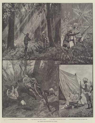 Můj první lov buvolů v Indii od Richard Caton Woodville junior