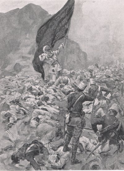 Omdurman: Poslední nositel černé vlajky, 2. září 1898, ilustrace z britských bitev na souši a na moři, 1915 od Richard Caton Woodville junior