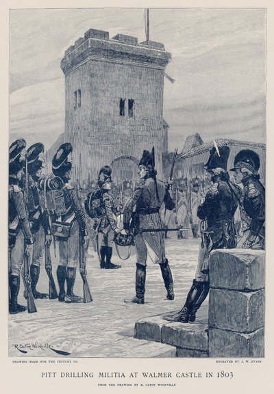 Pitt vrtal milice na zámku Walmer v roce 1803 od Richard Caton Woodville junior