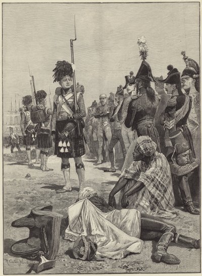42. Highlanders střežící francouzské zajatce od Richard Caton Woodville junior