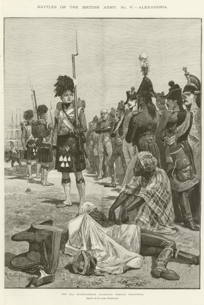 42. Highlanders střežící francouzské zajatce od Richard Caton Woodville junior