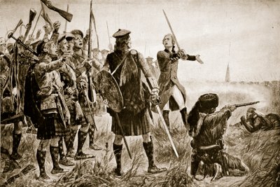 Bitva o Quebec, 1759, ilustrace z „Hutchinsonova příběhu britského národa“, kolem roku 1923 od Richard Caton Woodville junior