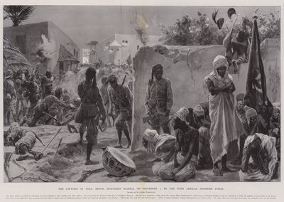 Dobytí Yoly, Benue, severní Nigérie, dne 2. září Západoafrickými pohraničními silami od Richard Caton Woodville junior