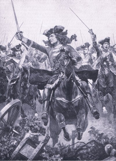 Vévoda z Marlborough v bitvě u Oudenarde, 11. července 1708, ilustrace z britských bitev na souši a na moři, 1915 od Richard Caton Woodville junior
