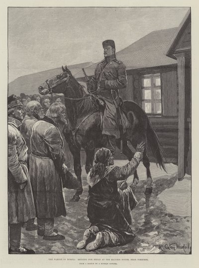 Hladomor v Rusku, žebrání o chléb u starosty u Simbirsku od Richard Caton Woodville junior