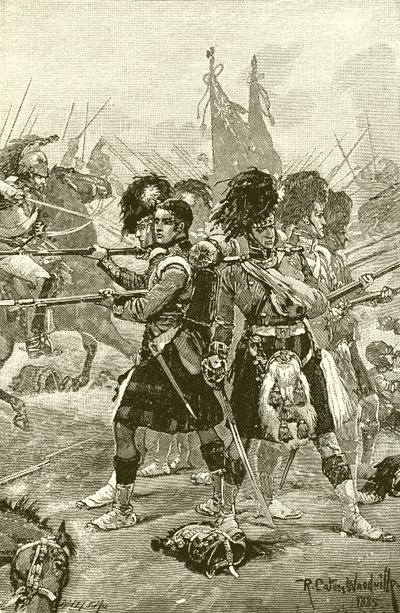 Čtyřicáté druhé Highlanders v Quatre Bras od Richard Caton Woodville junior