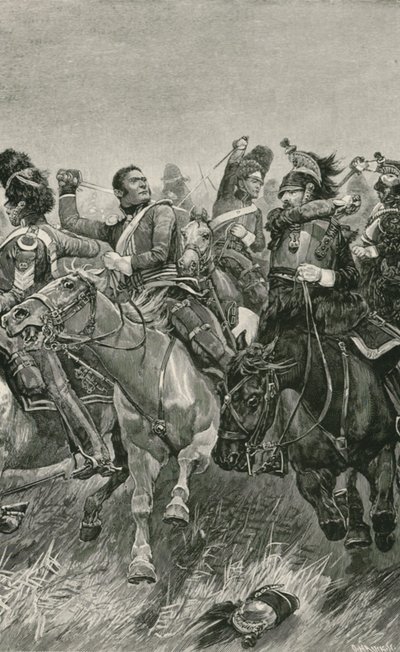 Galantní obvinění Skotů Grayů v bitvě u Waterloo od Richard Caton Woodville junior