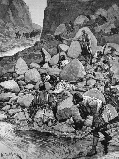 Povstání v Hercegovině: Ambuscade, z „The Illustrated London News“, 1. dubna 1882 od Richard Caton Woodville junior