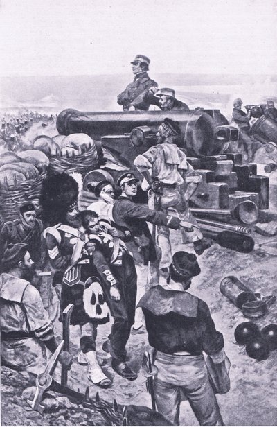 Útok na Sevastopol, 1855, ilustrace z britských bitev na zemi a moři, 1915 od Richard Caton Woodville junior