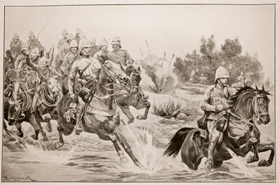 Velký pokrok: Královské koňské dělostřelectvo (Kavalérie) překračující Vaal od Richard Caton Woodville junior