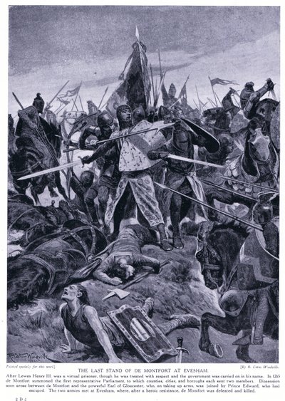 Poslední stánek de Montfort v Evesham AD 1265, 20. léta od Richard Caton Woodville junior