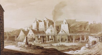 Pracuje ve společnosti Blaenavon, z knihy „Historická cesta po Monmouthshire“ od Williama Coxe, publikovaná v roce 1801 (pero a hnědý inkoust a hnědá barva na grafitu na papíře) od Richard Colt Hoare