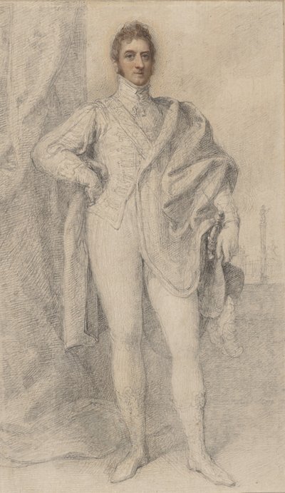 Portrét George, 5. vévody z Marlborough, s Blenheimem v dálce, 1817-21. od Richard Cosway