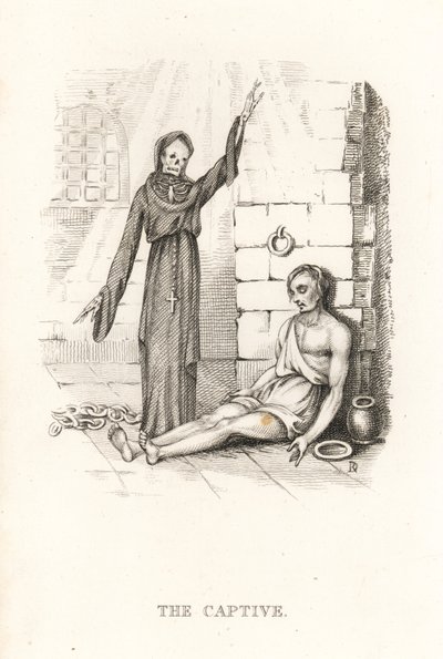 Kostra Smrti a zajatce. ,1827 (rytina) od Richard Dagley