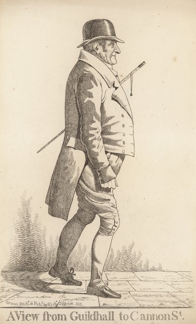 Pohled z Guildhall do Cannon Street od Richard Dighton