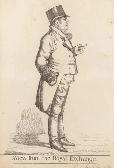 Lee La Chamette (f. 1817); Pohled z Royal Exchange, 1817 od Richard Dighton