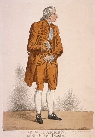 Herec William Farren jako sir Peter Teazle, 1824 od Richard Dighton