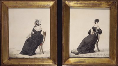 Dva portréty vdov, 1837 (wc a tužka na papíře) od Richard Dighton