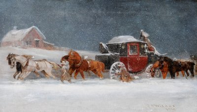 Trenér ve sněhové bouři od Richard Dodd Widdas