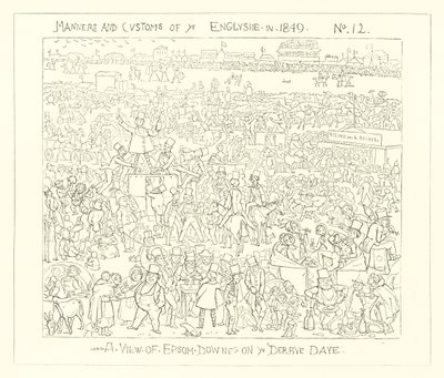 1849, Pohled na Epsom Downs na Derby Day od Richard Doyle