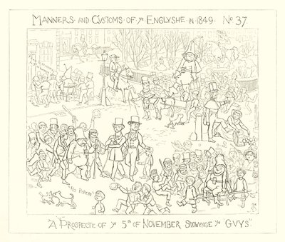 1849, Vyhlídka na 5. listopad ukazující chlapy od Richard Doyle