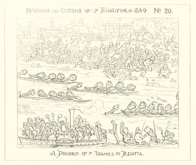 1849, vyhlídka regaty na Temži od Richard Doyle