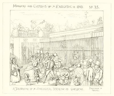 1849, Vyhlídka na zahrady zoologické společnosti od Richard Doyle