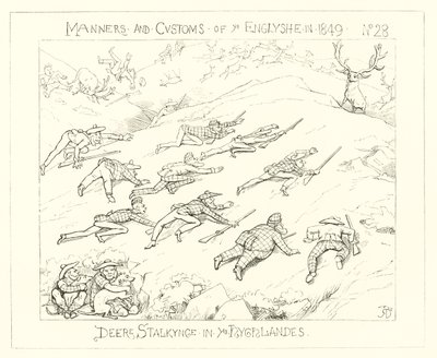 1849, Slídění jelenů na Vysočině od Richard Doyle