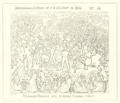 1849, Kensingtonské zahrady s hrající kapelou od Richard Doyle