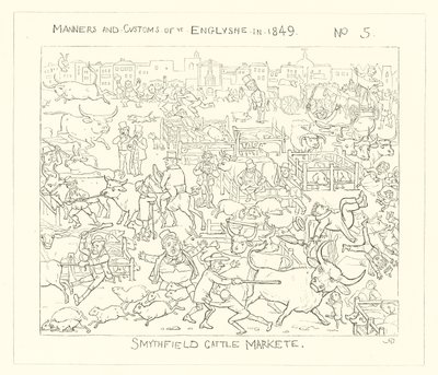 1849, Smithfield Cattle Market od Richard Doyle