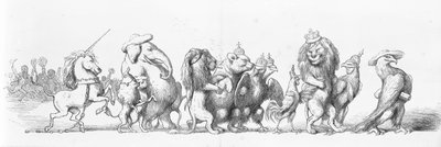 Zvířecí symboly zemí, které navštívily Velkou výstavu v roce 1851 od Richard Doyle