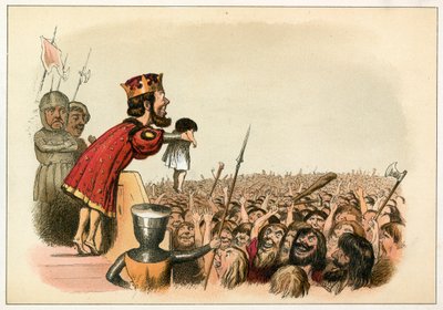 Král Edward I. představuje svého syna jako prince z Walesu od Richard Doyle