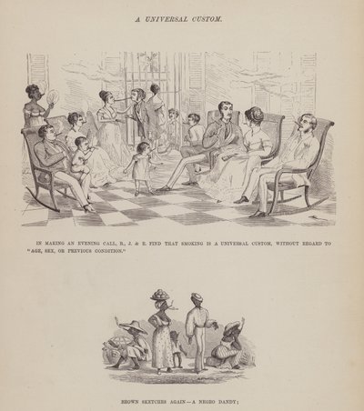 Stránka z The American Tour of pánů Brown, Jones a Robinson (rytina) od Richard Doyle