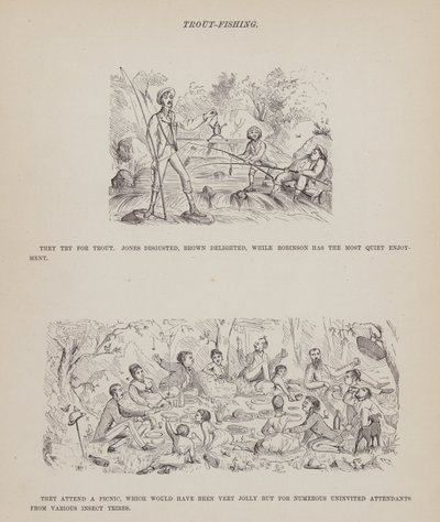 Stránka z The American Tour of pánů Brown, Jones a Robinson (rytina) od Richard Doyle