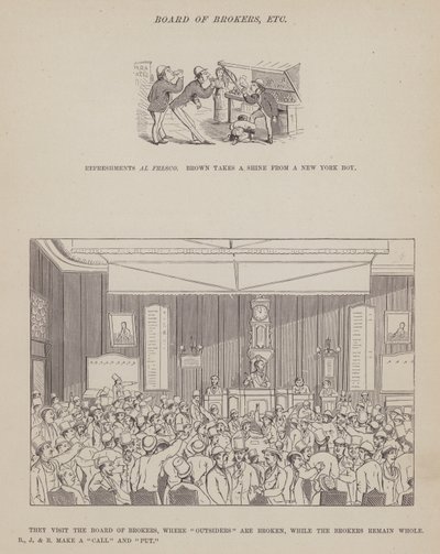 Stránka z The American Tour of pánů Brown, Jones a Robinson (rytina) od Richard Doyle