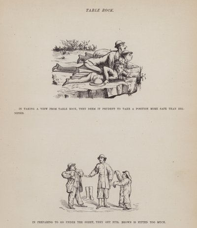 Stránka z The American Tour of pánů Brown, Jones a Robinson (rytina) od Richard Doyle
