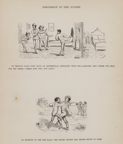Stránka z The American Tour of pánů Brown, Jones a Robinson (rytina) od Richard Doyle