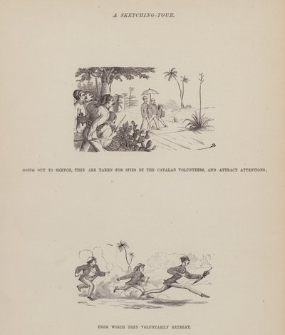Stránka z The American Tour of pánů Brown, Jones a Robinson (rytina) od Richard Doyle