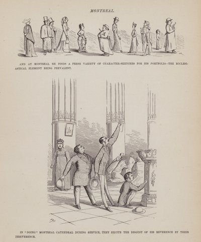 Stránka z The American Tour of pánů Brown, Jones a Robinson (rytina) od Richard Doyle