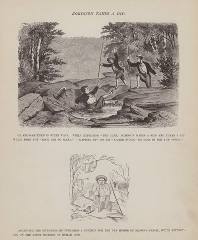 Stránka z The American Tour of pánů Brown, Jones a Robinson (rytina) od Richard Doyle