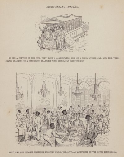 Stránka z The American Tour of pánů Brown, Jones a Robinson (rytina) od Richard Doyle