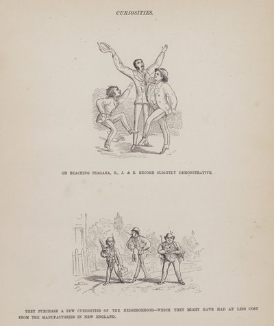 Stránka z The American Tour of pánů Brown, Jones a Robinson (rytina) od Richard Doyle