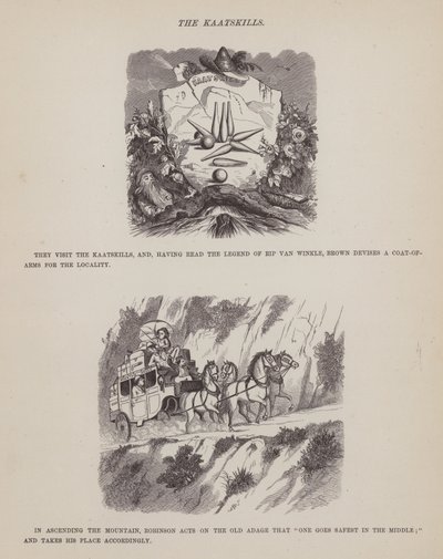 Stránka z The American Tour of pánů Brown, Jones a Robinson (rytina) od Richard Doyle