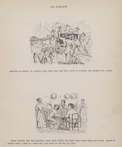Stránka z The American Tour of pánů Brown, Jones a Robinson (rytina) od Richard Doyle