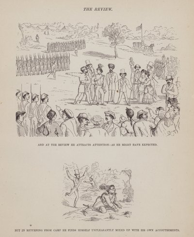 Stránka z The American Tour of pánů Brown, Jones a Robinson (rytina) od Richard Doyle